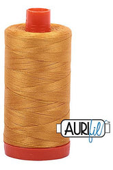 Aurifil Mako 50wt Cotton 1300 m 1422 yd. spool - 2140 Orange Mustard
